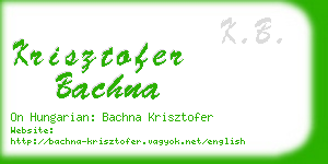 krisztofer bachna business card